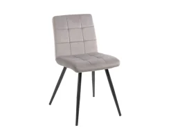 Meuble House Lot de 4 chaises de repas grises et noires