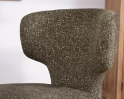 Meuble House Lot de 2 chaises de repas habillage intégral esprit design “Milano” en tissu chiné vert kaki New