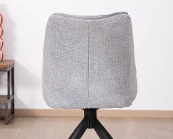Meuble House Lot de 2 chaises de repas pivotantes en tissu gris