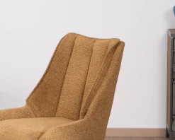 Meuble House Lot de 2 chaises de repas pivotantes et matelassée en tissu moutarde "Webber" Best