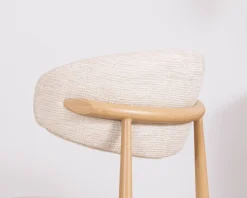 Meuble House Lot de 2 chaises de repas scandinaves en tissu tramé blanc cassé