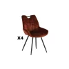 Meuble House Lot de 4 chaises de table vintages noires et rouilles "Dina" Casita Discount