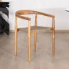Meuble House Lot de 4 chaises en bois avec assise tressée taupe "Tiska" Clearance