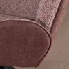 Meuble House Lot de 2 chaises en tissu bi-matière prune "Eddy" avec accoudoirs sur pied métal pivotant Online