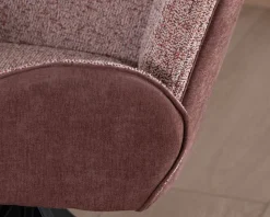 Meuble House Lot de 2 chaises en tissu bi-matière prune "Eddy" avec accoudoirs sur pied métal pivotant Online