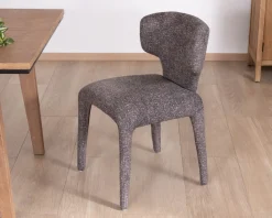 Meuble House Lot de 2 chaises en tissu chiné gris foncé “Milano” revêtement intégral esprit design Best