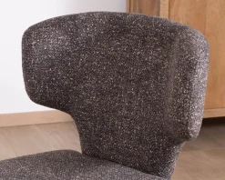 Meuble House Lot de 2 chaises en tissu chiné gris foncé “Milano” revêtement intégral esprit design Best