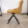 Meuble House Lot de 2 chaises en tissu jaune moutarde sur pied rotatif en métal "Biorg" style rétro Discount