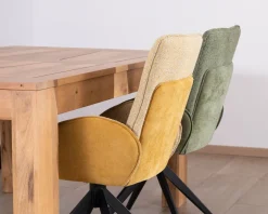 Meuble House Lot de 2 chaises en tissu vert doux 