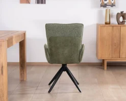 Meuble House Lot de 2 chaises en tissu vert doux 