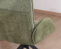 Meuble House Lot de 2 chaises en tissu vert doux 