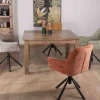 Meuble House Lot de 2 chaises en tissu vert "Ewing" avec accoudoirs et pied métal rotatif New