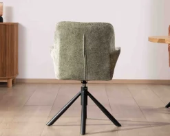 Meuble House Lot de 2 chaises en tissu vert