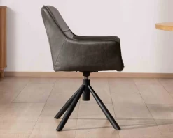 Meuble House Lot de 2 chaises enveloppantes sur pieds rotatif "Ritchey" tissu microfibre gris Clearance