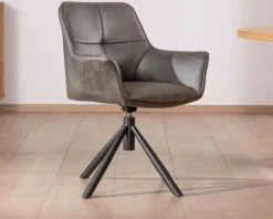 Meuble House Lot de 2 chaises enveloppantes sur pieds rotatif 