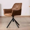 Meuble House Lot de 2 chaises enveloppantes sur pied rotatif "Ritchey" tissu microfibre havane Sale