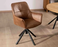 Meuble House Lot de 2 chaises enveloppantes sur pied rotatif 