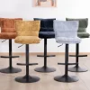 Meuble House Lot de 2 chaises hautes en tissu moutarde "Topley" assise réglable en hauteur New