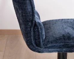 Meuble House Lot de 2 chaises hautes matelassées réglables en hauteur "Topley" tissu coloris bleu nuit Sale