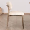Meuble House Lot de 2 chaises scandinaves en bois grisé et tissu bouclettes beige "Isadora" Outlet