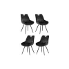 Meuble House Lot de 4 chaises scandinaves grises et noires tissu et métal "Dina" Sale
