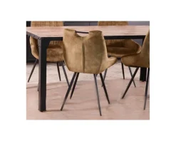 Meuble House Lot de 4 chaises scandinaves grises et noires tissu et métal "Dina" Sale