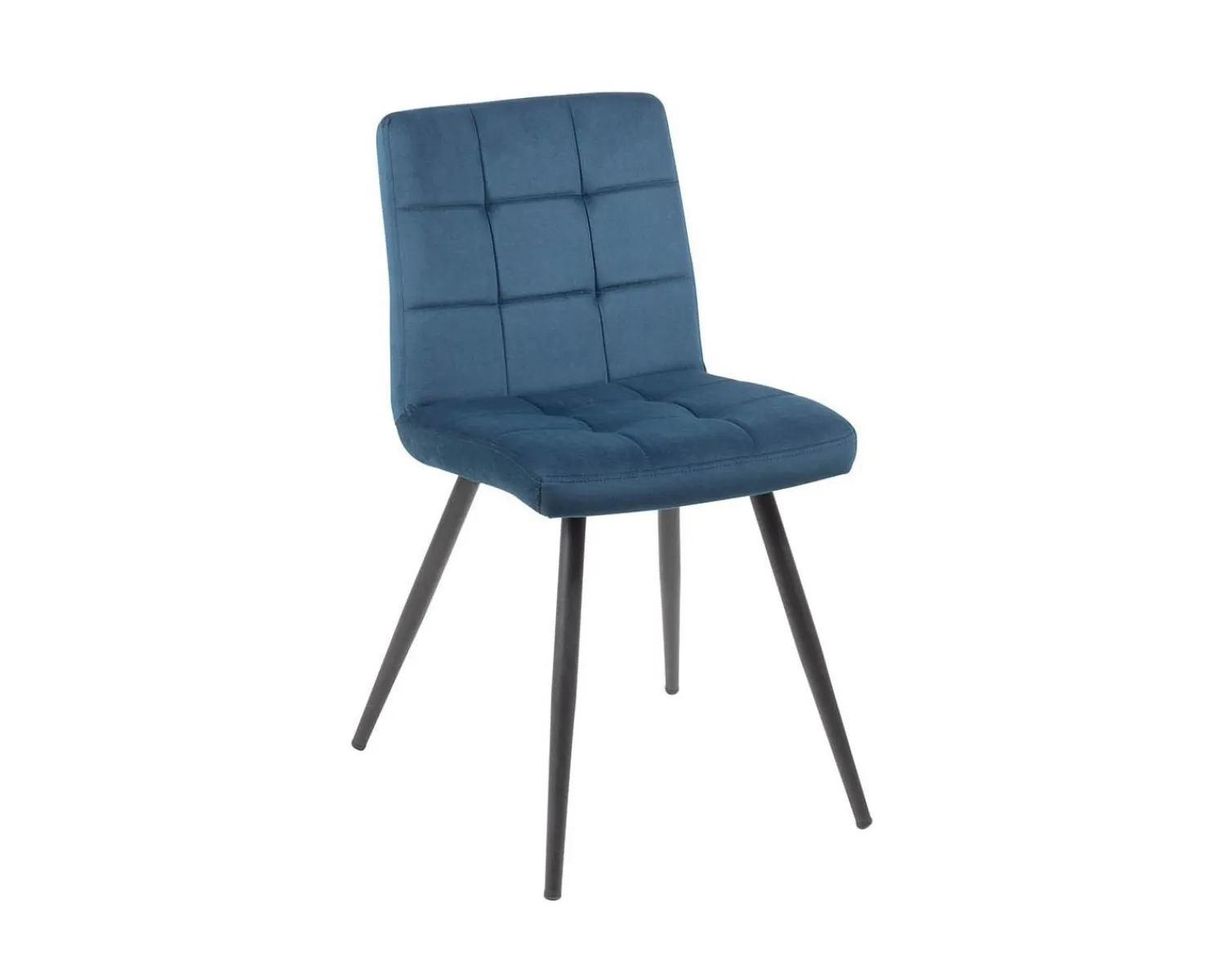 Meuble House Lot de 4 chaises scandinaves tissu bleu métal noir "Sando" Casita Clearance