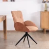 Meuble House Lot de 2 chaises tournantes en tissu bi-texturé terracotta "Eddy" et pieds métal Hot