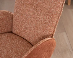 Meuble House Lot de 2 chaises tournantes en tissu bi-texturé terracotta