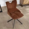 Meuble House Lot de 2 chaises tournantes style rétro "Biorg" en tissu rouille Online