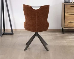Meuble House Lot de 2 chaises tournantes style rétro "Biorg" en tissu rouille Online