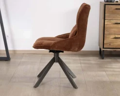 Meuble House Lot de 2 chaises tournantes style rétro 