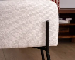 Meuble House Lot de 2 chaises vintage en tissu blanc 