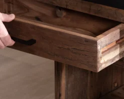 Meuble House Îlot de cuisine en teck recyclé avec coin snack extensible