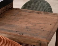Meuble House Îlot de cuisine en teck recyclé avec coin snack extensible