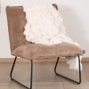 Meuble House Lot de 2 fauteuils sans accoudoirs en velours côtelé camel "Calvin" New