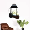 Meuble House Lot de 2 miroirs forme naturelle avec encadrement en métal noir "Patras" New