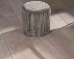 Meuble House Lot de 2 petits poufs ronds en velours côtelé kaki