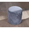 Meuble House Lot de 2 poufs ronds en velours côtelé gris "Snaw" diamètre 35 cm Discount