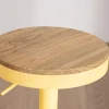 Meuble House Lot de 2 tabourets en métal jaune acidulé avec assise bois "Juo" hauteur réglable Hot