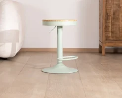 Meuble House Lot de 2 tabourets réglables avec assise bois 