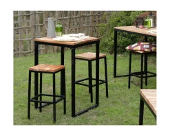 Meuble House Mange-debout carré en bois exotique 70x70 cm