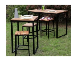 Meuble House Mange-debout carré en bois exotique 70x70 cm