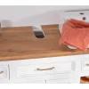 Meuble House Meuble avec vasque simple en acacia blanc "Trégastel" 120 cm Outlet
