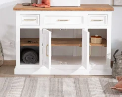 Meuble House Meuble avec vasque simple en acacia blanc 