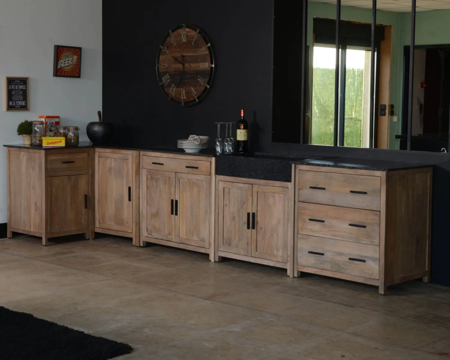 Meuble House Meuble bois massif de cuisine 1 porte "Grand Chef" Best