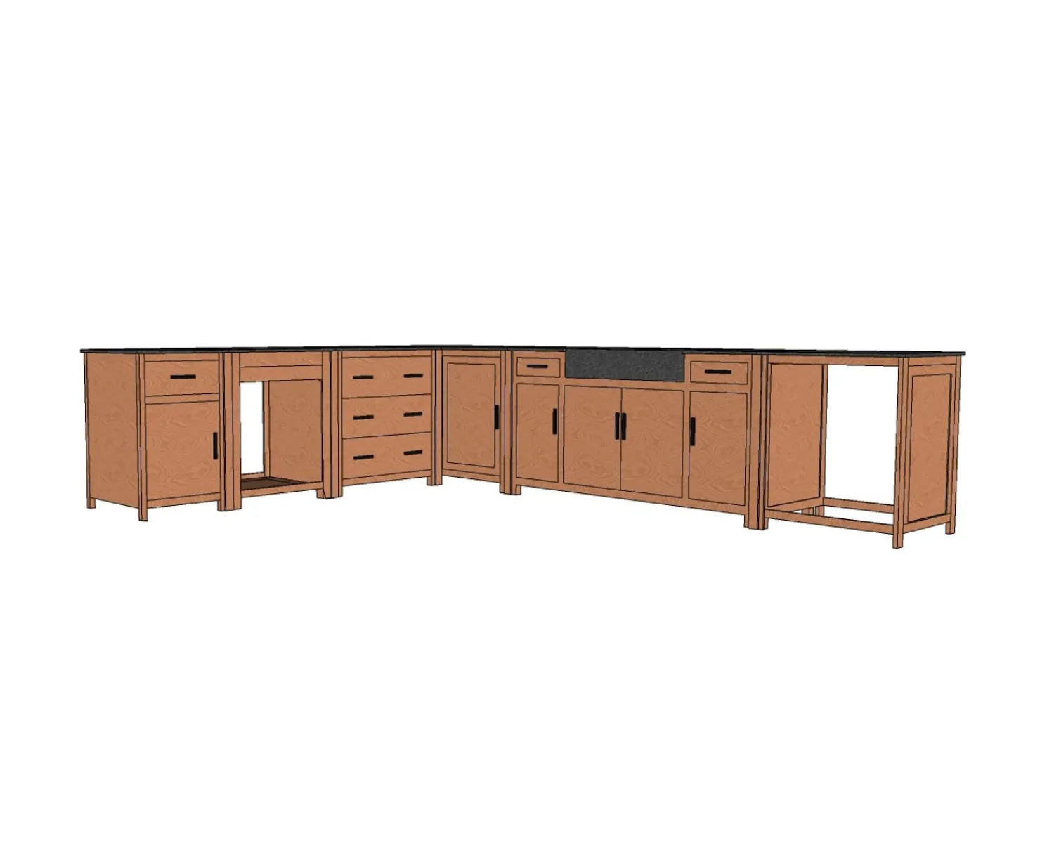 Meuble House Meuble de cuisine bois massif 1 porte 1 tiroir "Grand Chef" Outlet