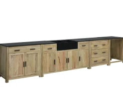 Meuble House Meuble de cuisine 3 tiroirs casserolier 