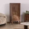 Meuble House Meuble de rangement bas en manguier massif foncé "Kaldo" Style rétro scandinave Online