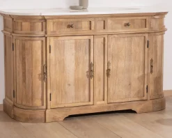 Meuble House Meuble de salle de bain deux vasques bois et quartz 150cm "Églantine"